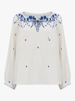 Thumbnail for your product : Velvet by Graham & Spencer Lynette Embroidered Blouse, Off White