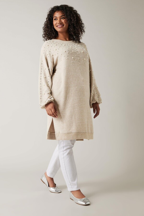 Dress Pearl Beaded Jumper Evans Pearl Embellished Jumper Dress
