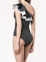 Thumbnail for your product : Lisa Marie Fernandez Arden polka dot ruffle swimsuit