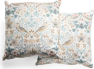 TJMAXX 24.5X24.5 2Pk Strawberry Thief Euro Pillow, Cotton/Polyester