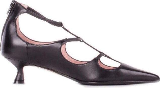 ANNA F. Pointed-Toe Cut-Out Detailed Pumps