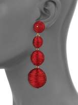 Thumbnail for your product : Kenneth Jay Lane Three Thread Ball Drop Earrings/Red