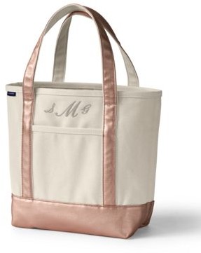 Medium Natural Rose Gold Open Top Canvas Tote Bag