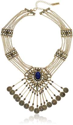 Steve Madden Tribal Stone and Coin Statement Necklace, 19" + 3" Extender