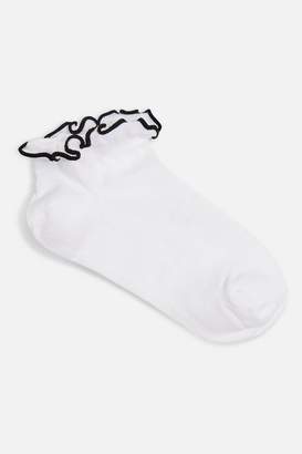Topshop Womens Two Pack Frill White Gym Socks