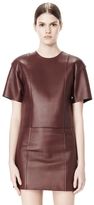 Thumbnail for your product : Alexander Wang Raw Edge Short Sleeve Cropped Leather Top