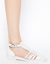 Thumbnail for your product : Faith White Strappy Gladiator Flat Shoes