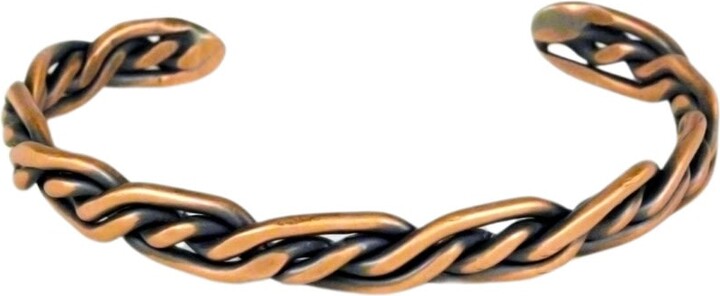 Anatoliacraft Neutrals Handmade Copper Braided Cuff Bracelet
