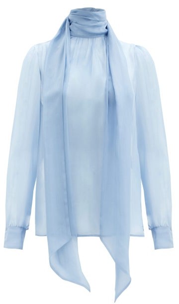 light blue chiffon blouse