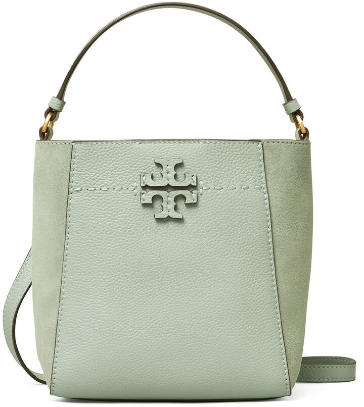 Tory Burch McGraw Woven Embossed Small Bucket Bag