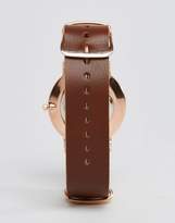 Thumbnail for your product : Reclaimed Vintage Inspired Leather Watch In Brown 36mm Exclusive to ASOS