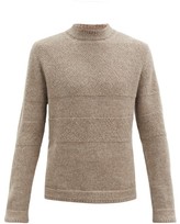 Thumbnail for your product : Inis Meáin Striped Alpaca Sweater - Dark Beige
