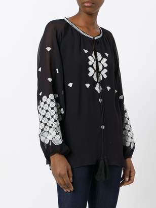 Class Roberto Cavalli embroidered long-sleeve blouse