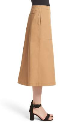 Lafayette 148 New York Rosella Stretch Cotton Midi Skirt