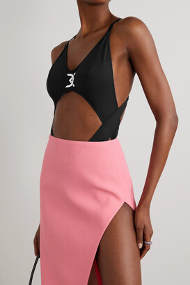 David Koma Embellished Cutout Swimsuit - Black
