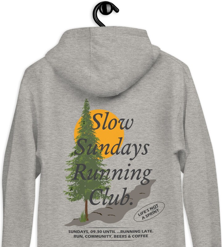 Anchor & Crew Heather Grey Mountain Pine Slow Sundays Running Club Cotton Blend Hoodie - Women