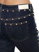 Thumbnail for your product : Sonia Rykiel CROPPED DENIM JEANS W/ PEARLS