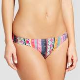 Thumbnail for your product : Xhilaration Women's Shirred Side Cheeky Bikini Bottom Pink Boho Stripe
