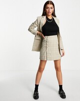 Thumbnail for your product : Fashion Union mini a-line skirt with buttons in vintage check co-ord