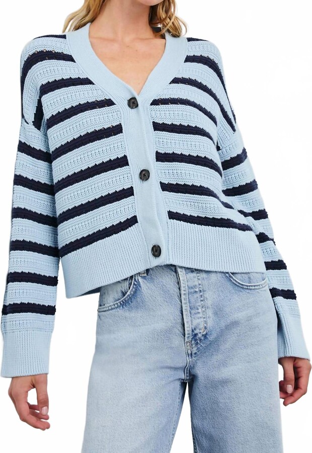 Rails Geneva Cardigan In Sky Navy Stripe
