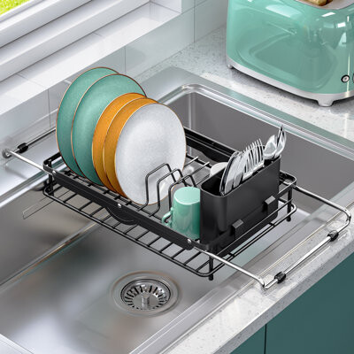 KINGRACK Over the Sink Dish Drying Rack,In Sink Dish Drying Racks,Expandable Dish Rack Over Sink Counter,Adjustable Dish Drainer