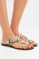 Thumbnail for your product : Atelier ATP Roma Snake-effect Leather Sandals - Snake print