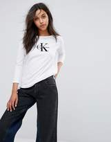 Thumbnail for your product : Calvin Klein Jeans Long Sleeve Oversize T Shirt With Flocked Logo