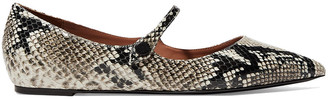 Tabitha Simmons Hermione Snake-effect Leather Point-toe Flats