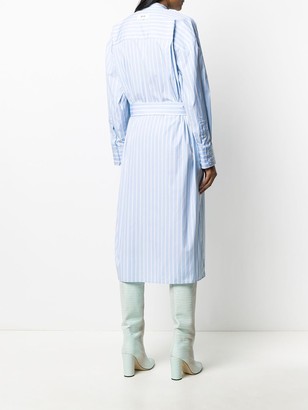 MSGM Contrast Stripe Cotton Shirt Dress