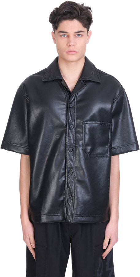 Men Leather Short Sleeve Shirt | Shop the world's largest 