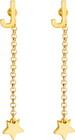 Personalized Planet Women's Initial Earring with Star Dangle Button Drop Earrings