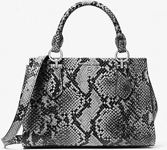MICHAEL Michael Kors MK Marilyn Small Snake Embossed Leather