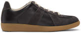 Thumbnail for your product : Maison Margiela Black and Brown Replica Sneakers