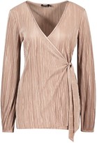 Thumbnail for your product : boohoo Plisse Wrap Tie Front Top