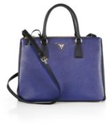 Thumbnail for your product : Prada Saffiano Lux Two-Tone Double-Zip Leather Tote