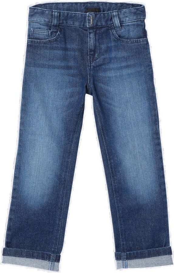 Givenchy Kids 4G-Print Turn-Up Hem Jeans