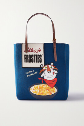Anya Hindmarch Frosties Leather-appliquéd Recycled Felt Tote - Blue