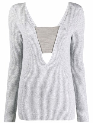 Brunello Cucinelli Ribbed-Knit Long-Sleeve Jumper