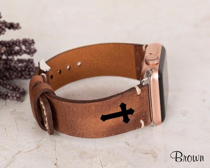Custom Leather Apple Watch Band Handcrafted Cowhide Iwatch Strap