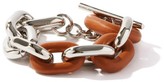 Thumbnail for your product : Paco Rabanne Xl Link Metal And Leather Bracelet - Orange