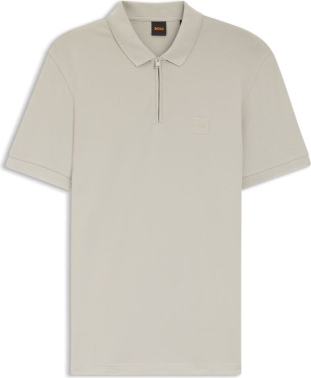 HUGO BOSS Stretch-cotton slim-fit polo shirt with logo patch