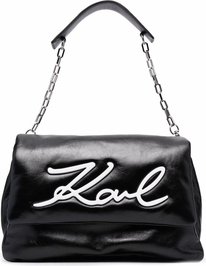 karl lagerfeld black shoulder bolsa