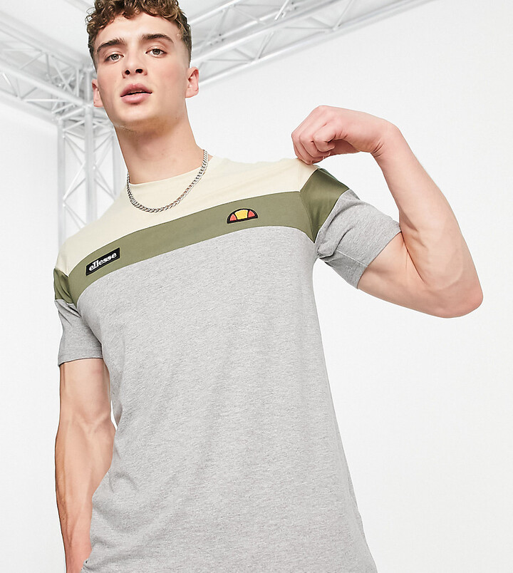 regeling fout Kameraad Ellesse color block T-shirt in gray and ecru Exclusive to ASOS - ShopStyle