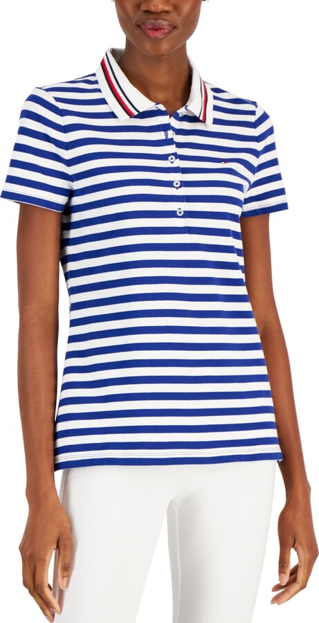 Tommy Hilfiger Women's White Polo Tops | ShopStyle