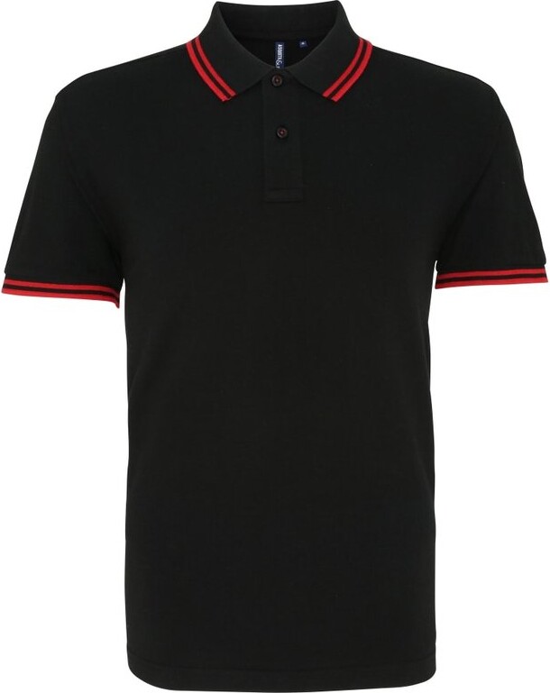 Asquith & Fox Asquith & Fox Mens Classic Fit Tipped Polo Shirt (Black ...