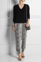 Thumbnail for your product : Lanvin Snake-print washed-silk tapered pants