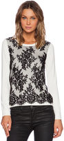 Thumbnail for your product : Central Park West Vinegar Hill Lace Overlay Sweater