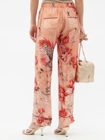 Thumbnail for your product : F.R.S For Restless Sleepers Etere Phoenix-print Silk-satin Trousers - Pink Print