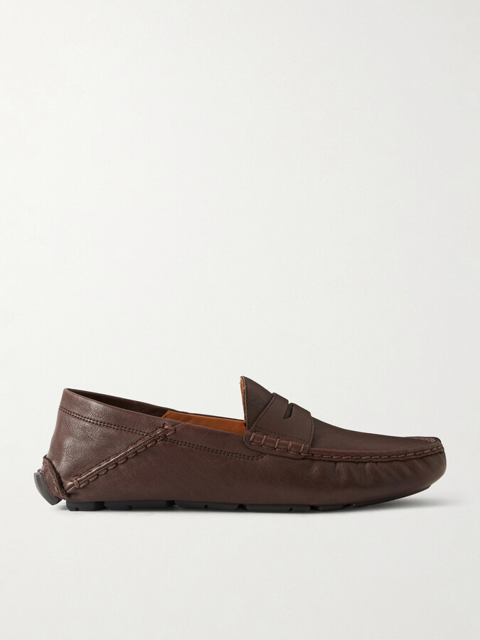 Anders Collapsible-Heel Leather Penny Loafers