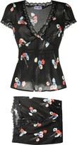 Thumbnail for your product : Rixo Black Maddy Floral Print Pyjamas